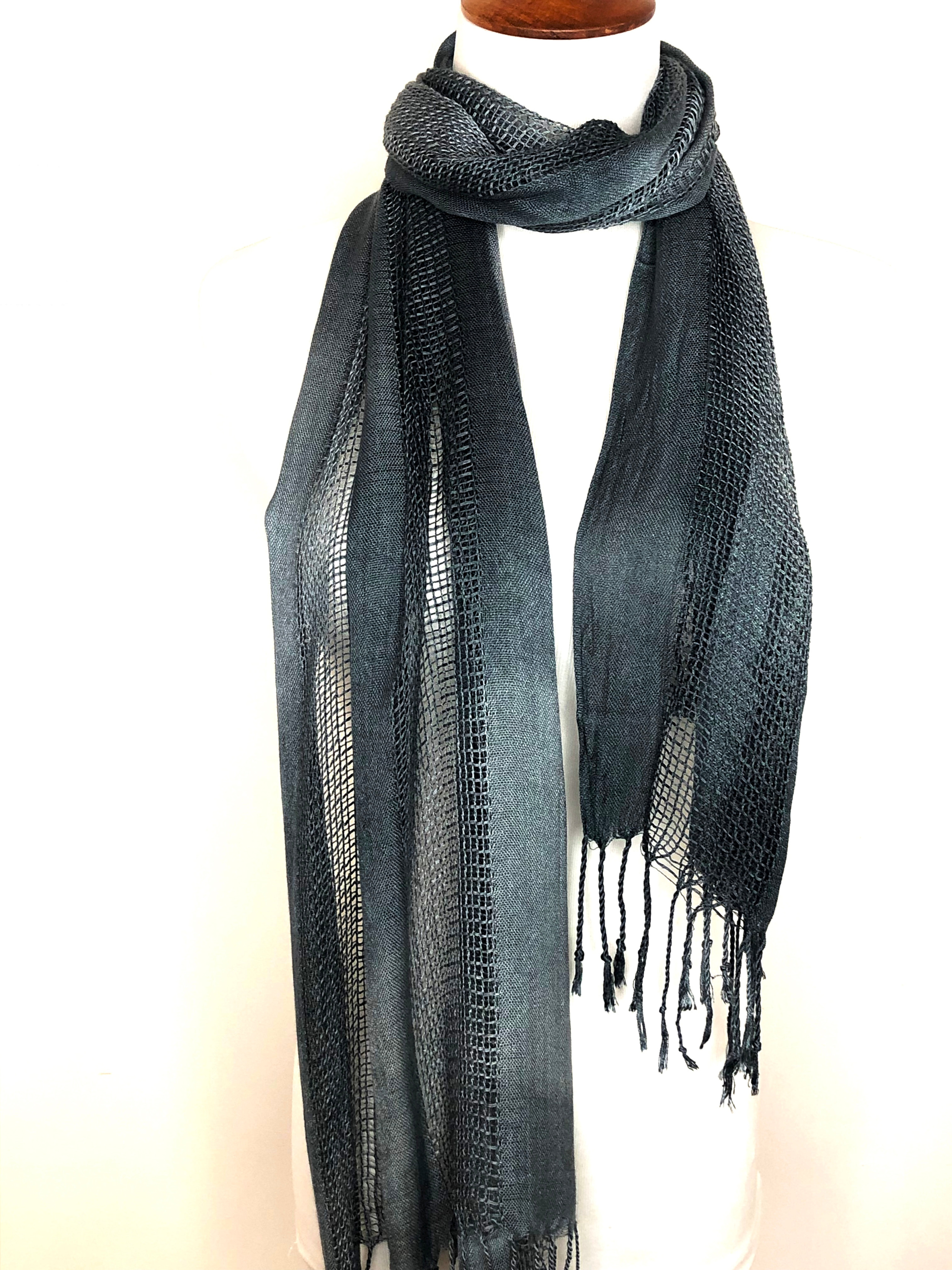Natural Dye Scarf -Midnite Ombre